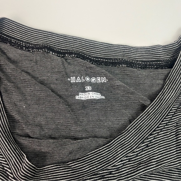 Nordstrom Halogen Leisure Wear Oversized Top Striped Heathered Grey Sz XS - Picture 4 of 7